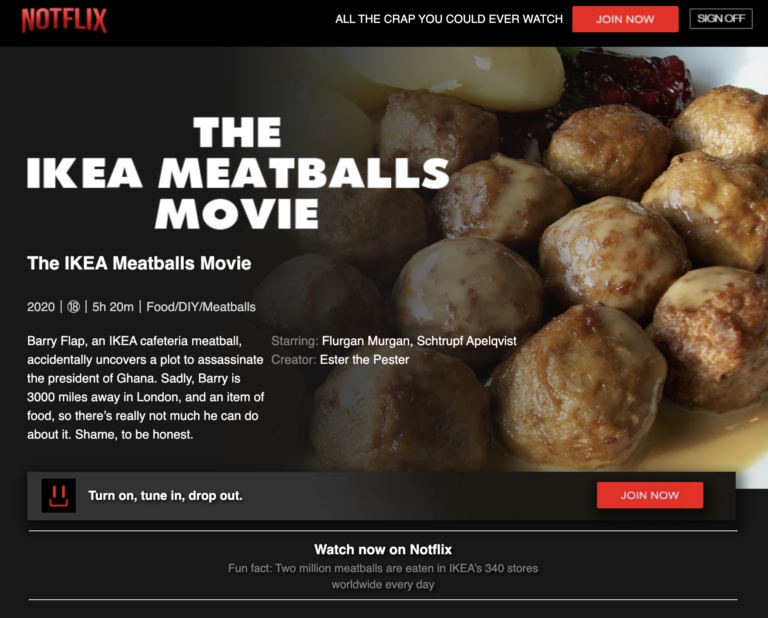 The IKEA Meatballs Movie – Notflix – Streaming Now